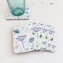Set Of Four Blue Parsley Coasters, thumbnail 1 of 3