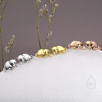 Sterling Silver Opposum Stud Earrings, 7 of 12