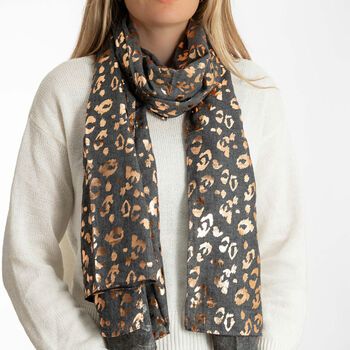 Sparkly Leopard Print Scarf, 2 of 8