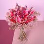 Bright Pink Dried Flower Bouquet With Bunny Tails, thumbnail 3 of 4