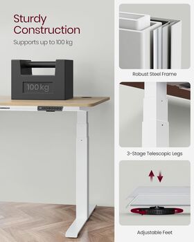 Electric Standing Desk Frame Height Adjustable, 7 of 7