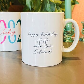 Cutout Age Personalised Birthday Mug, 2 of 3