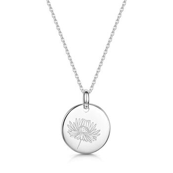 Personalised Birth Flower Necklace Sterling Silver, 7 of 10