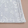 Personalised Grey Heart Baby Blanket, thumbnail 5 of 7