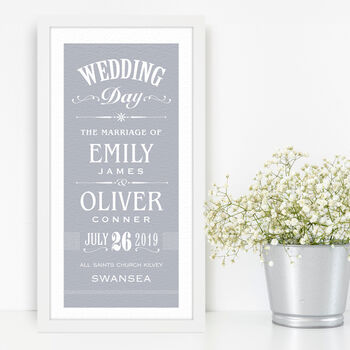 Personalised Wedding Day Date Print, 3 of 5