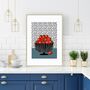 Strawberries In A Striped Bowl Print, thumbnail 5 of 7