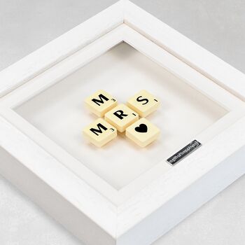 Mr And Mrs Scrabble Gift Frame Wedding Gift, 4 of 6