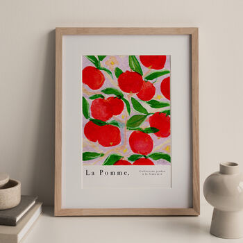 'La Pomme' Apple Art Print Watercolour Pastels Poster, 4 of 4