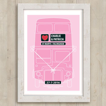 Personalised Wedding Bus Print By Just for You