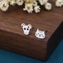 Sterling Silver Cat And Mouse Stud Earrings, thumbnail 4 of 7