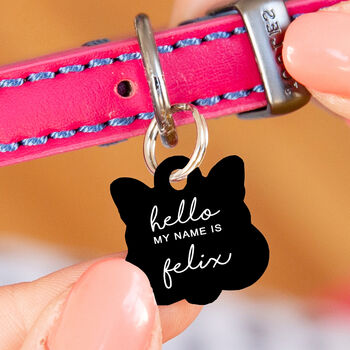 Personalised Cat Face Hello Cat ID Tag, 5 of 12