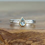 Pear Shaped Aquamarine Silver And Solid Gold Alice Ring, thumbnail 1 of 8