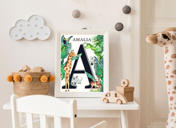 Tropical Jungle Animal Personalised Posters, 2 of 8