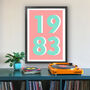 1983 Personalised Year Typography Print, thumbnail 8 of 11