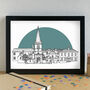 Buckingham Skyline Art Print Unframed, thumbnail 1 of 6