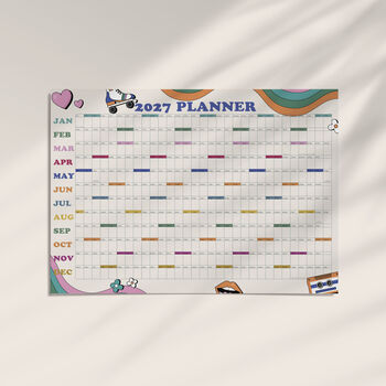 Retro Inspired 2027 Year Wall Planner | Whole Year Calendar, 11 of 12