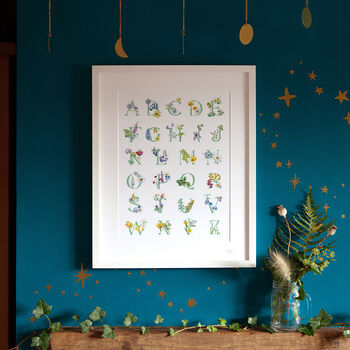 Inky Wildflower Alphabet A To Z Illustrated Print, 11 of 12