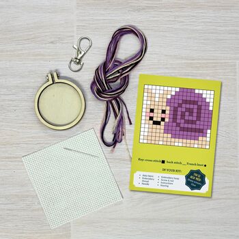 Let's Shellebrate! Mini Matchbox Cross Stitch Kit, 6 of 6