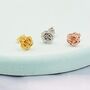 Petite Sterling Silver Rose Stud Earrings, thumbnail 1 of 12
