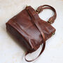 Classic Leather Tote Bag, Brown, thumbnail 4 of 6