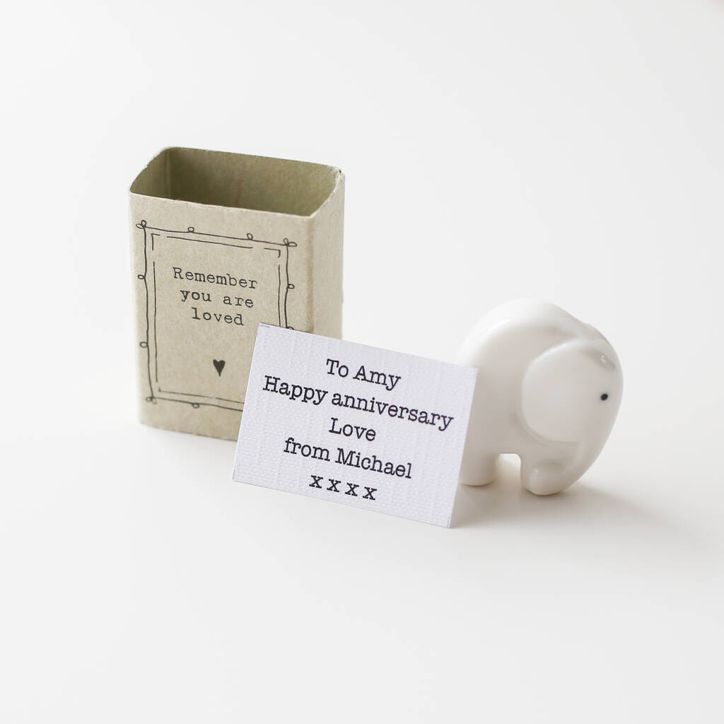 14th Wedding Anniversary Gift, Dainty Elephant Gift By Lunity