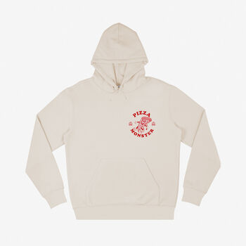 Pizza Monster Hoodie In Sand, 2 of 2