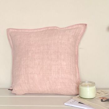 Linen Cushion Cover Blush Pink, 2 of 2