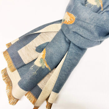Personalised Cashmere Blend Robin Bird Jacquard Scarf, 3 of 12