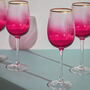 G Decor Set Of Four Monroe Ribbed Ombre Wine Glasses, thumbnail 1 of 3