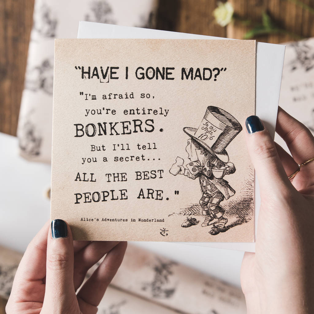 Alice In Wonderland Greetings Card 'Bonkers', 1 of 2