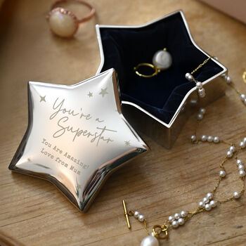 Personalised ‘You’re A Superstar’ Engraved Star Shaped Trinket Box – Thoughtful Gift, 2 of 5