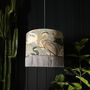 Grey Bird Song Velvet Lampshade With Fringing, thumbnail 2 of 10
