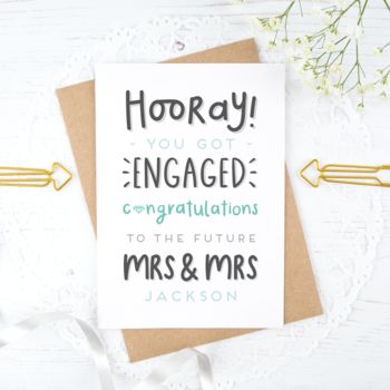 Personalised Mrs And Mrs Engagement Card, 3 of 10