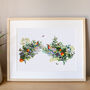 Tropical Birds Illustrated Print, thumbnail 1 of 5