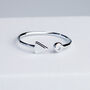Sterling Silver Arrow And Crystal Adjustable Ring, thumbnail 1 of 4