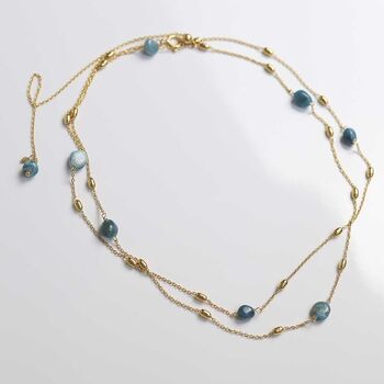 Sterling Silver Gold Plated Apatite Necklace/Bracelet, 2 of 5