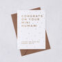 Funny New Baby 'Mini Human' Gold Foil Card, thumbnail 1 of 2