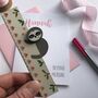 Personalised Sloth Valentines Card And Cute Sloth Ruler, thumbnail 2 of 3