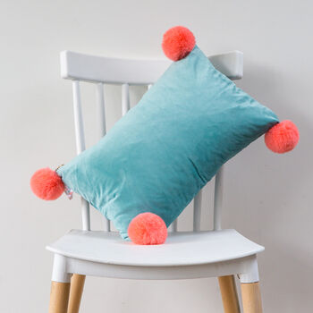 Personalised Velvet Pompom Cushion, 7 of 8