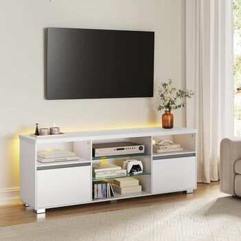 Tv Stand Cabinet With LED Lights 70 Inch Modern Tv Unit, 2 of 12