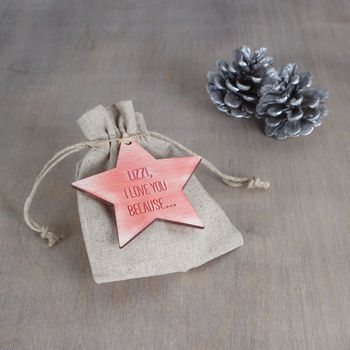 I Love You Because Personalised Star Message Tokens, 5 of 5
