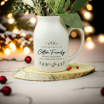 Personalised Christmas Flower Jug, 2 of 4
