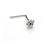 Sterling Silver Clear Crystal 2mm Nose Stud, thumbnail 3 of 4