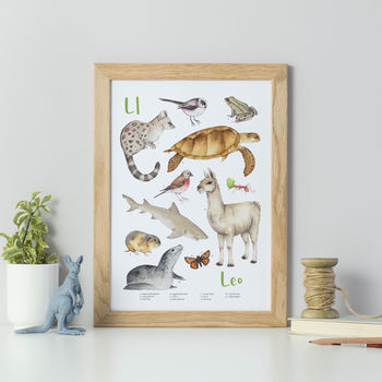 Personalised Animal Alphabet Print Unframed, 12 of 12