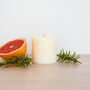 Lino Print Botanical Candle Pot With Refill Denim Blue, thumbnail 5 of 7