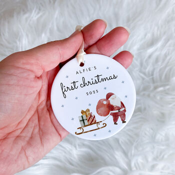 Personalised First Christmas Ceramic Ornament, 4 of 7