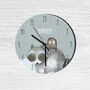 Racoon And Owl Personalised Clock, thumbnail 1 of 3