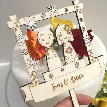 Personalised Winter Wedding Cake Topper, 5 of 7