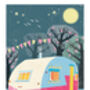 Pink Caravan And Dog Outdoors Blank Card, thumbnail 2 of 3