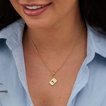Passport Charm Necklace, Sterling Silver Or Gold Plated, 5 of 12